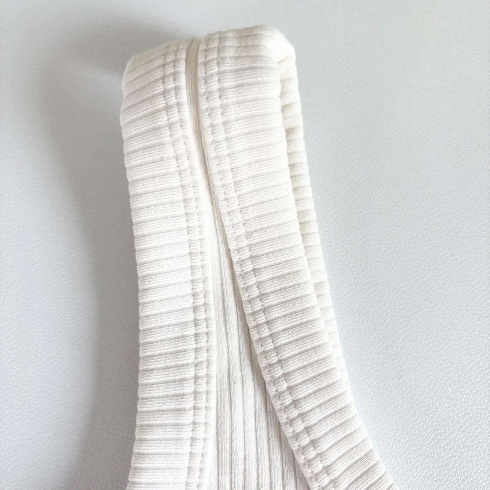 Alo Yoga Womens Ribbed Wellness Bra Minimalist Athleisure Sporty White Size S